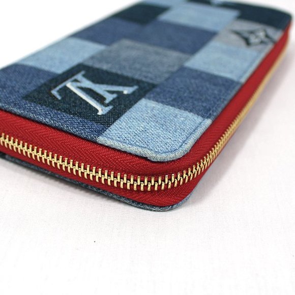 Louis Vuitton Monogram Denim Zippy Wallet Patchwork Blue - Picture 3 of 7